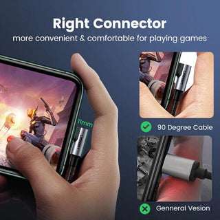 Ugreen MFi-Certified USB C to Lightning Fast Charge Cable 20W PD 3A Charging - product details right connector design - b.savvi