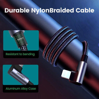 Ugreen MFi-Certified USB C to Lightning Fast Charge Cable 20W PD 3A Charging - product details durable nylon braided cable - b.savvi