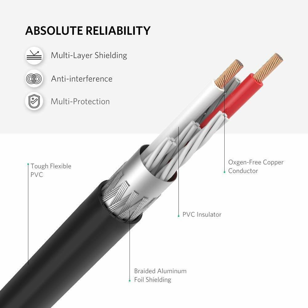 Ugreen RCA Cable 2RCA to 3.5mm Adapter Phono Stereo Audio Cable - 20cm - product details absolute reliability - b.savvi