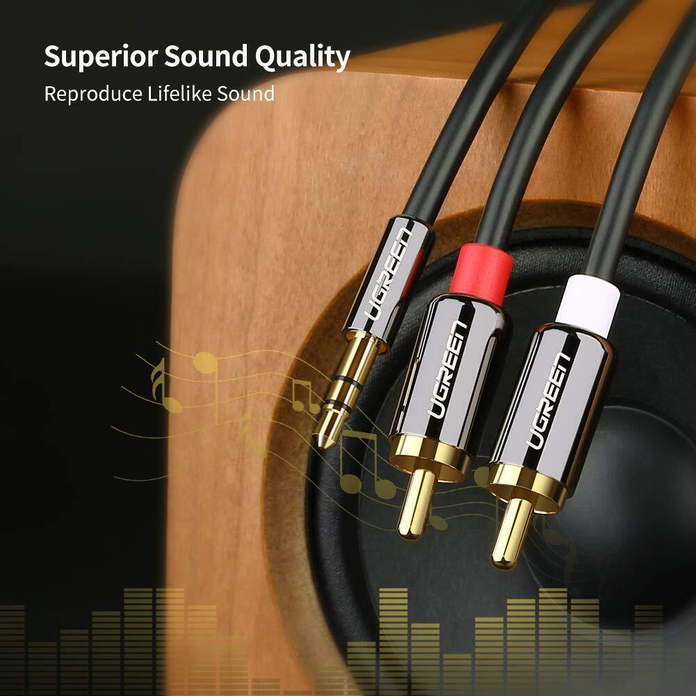 Ugreen RCA to 3.5mm Cable Aux to 2RCA Phono Audio Y Splitter - product details superior sound - b.savvi