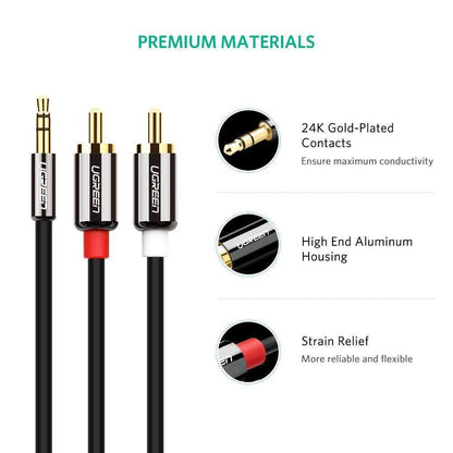 Ugreen RCA to 3.5mm Cable Aux to 2RCA Phono Audio Y Splitter - product details premium materials - b.savvi