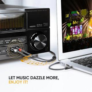 Ugreen RCA to 3.5mm Cable Braided Aux to 2RCA Phono Audio Y Splitter - product details more dazzle - b.savvi