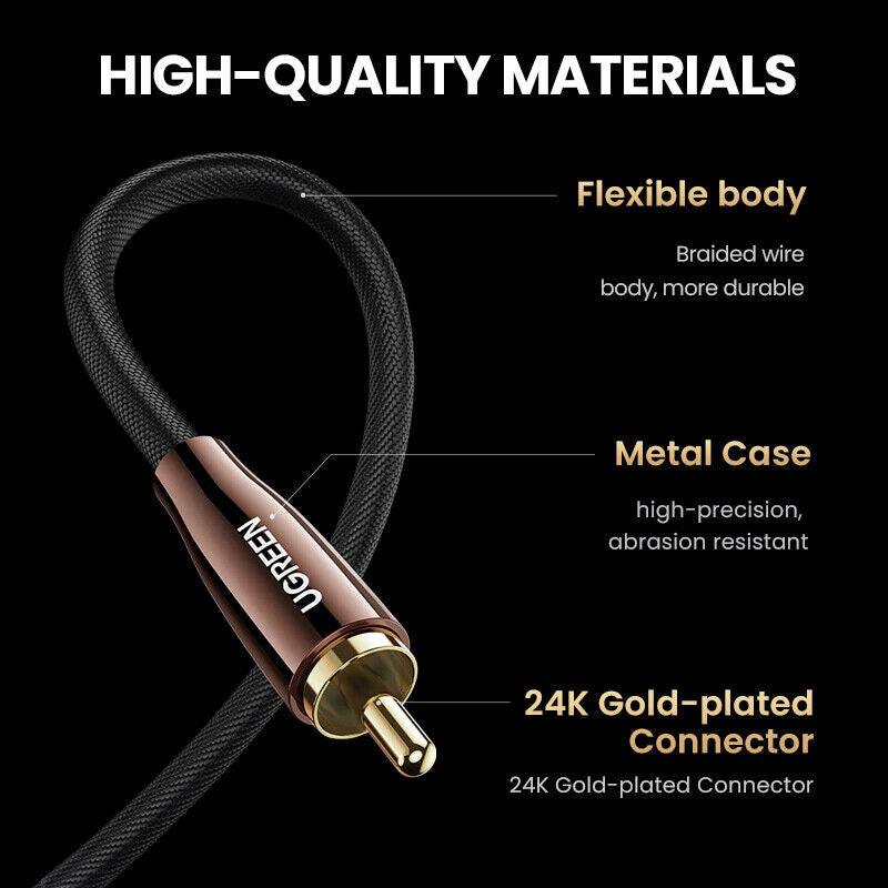 Ugreen Subwoofer RCA to RCA Audio Cable Male to Male Coaxial - product details high quality materials - b.savvi