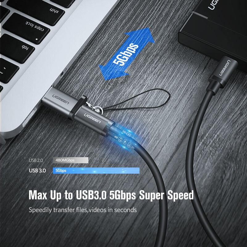 Ugreen USB to USB C Adapter USB A 3.0 Male to USB C 3.1 Female Connector - product details super speed data - b.savvi