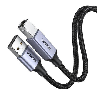 Ugreen USB Type A to USB Type B Printer Cable - product main grey front angled view - b.savvi